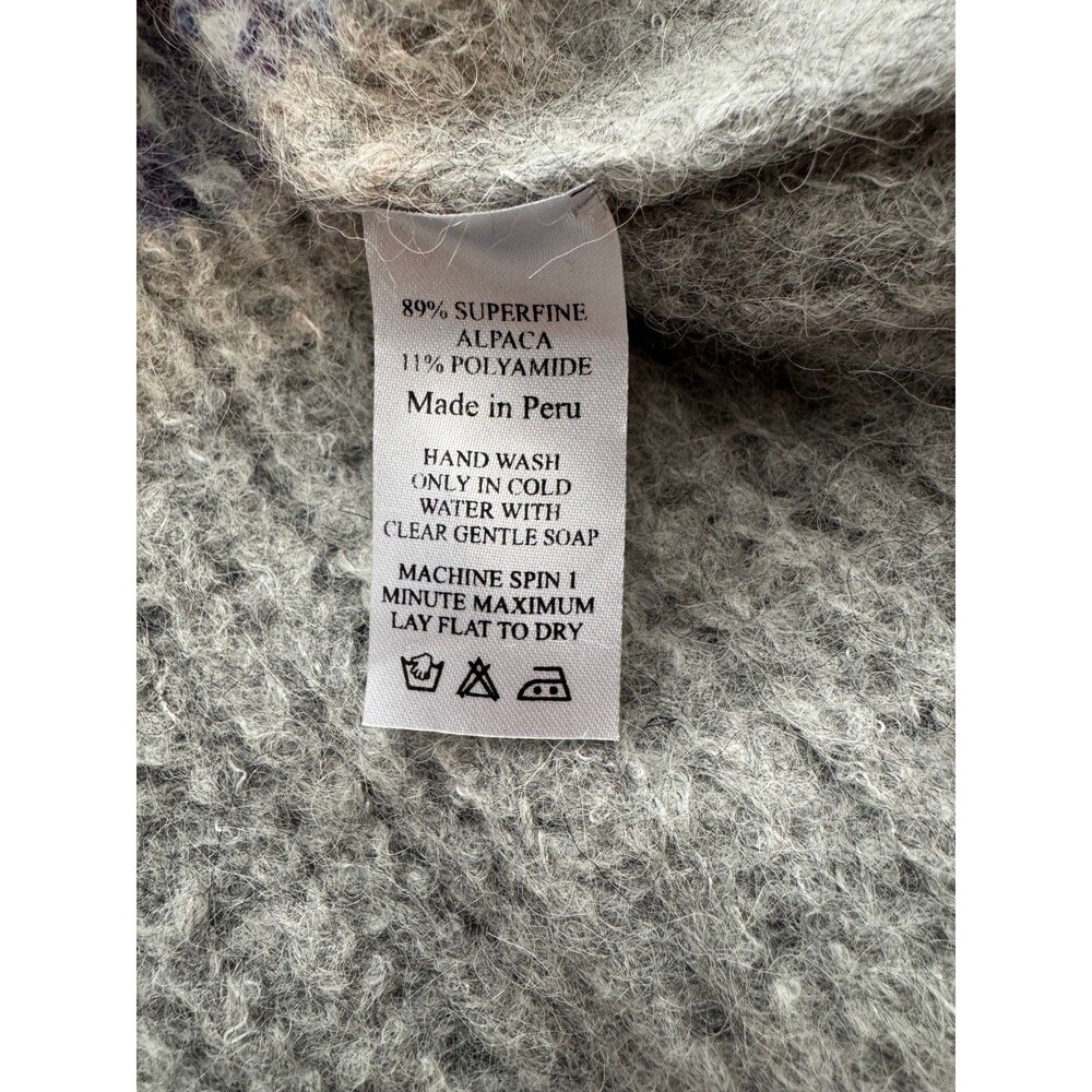 SAYA Women's Peruvian Superfine Alpaca Wool Fringe Hi-Low Sweater Sz‎ Small - Picture 6 of 6